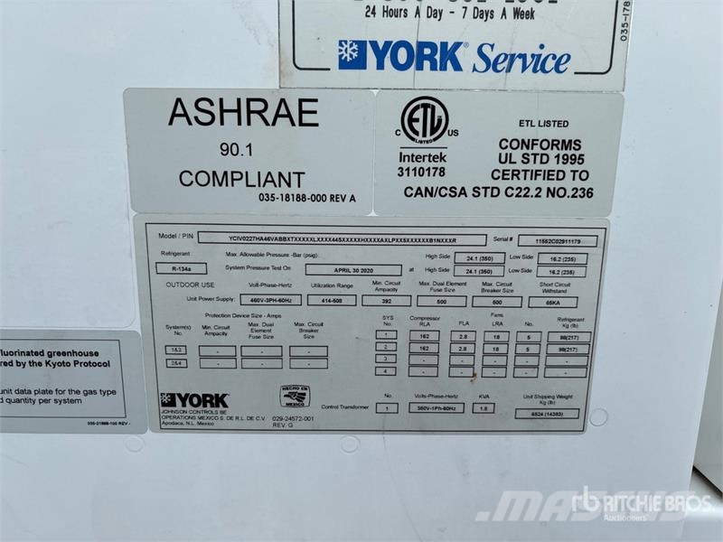 Caps PCHH-230TC-0NN0 230 ton Water Chiller Other components