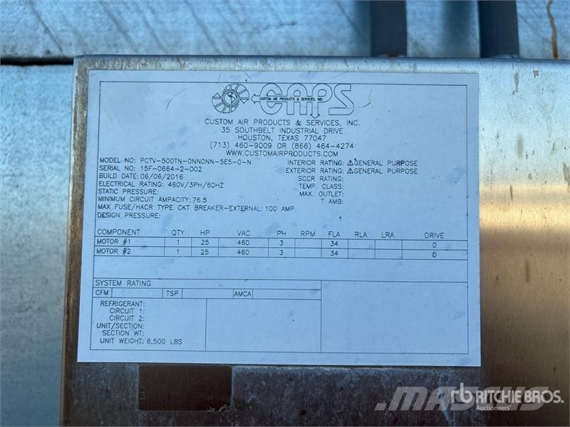  Caps PCTV-500TN-0NN0NN-5E5-0-N 500 ton Air Conditi Ogrevalna in odtajevalna oprema