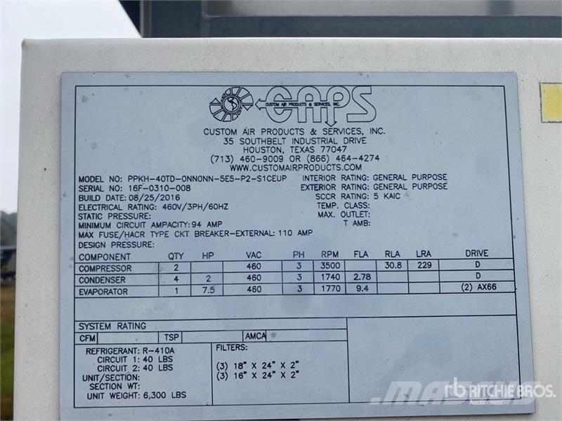 Caps PPKH40TD0NN0N Air Conditioner Heating and thawing equipment