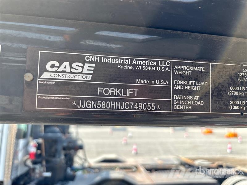CASE 586H 6000 lb 4x2 Rough Terrain Forklift Arazi tipi forklift
