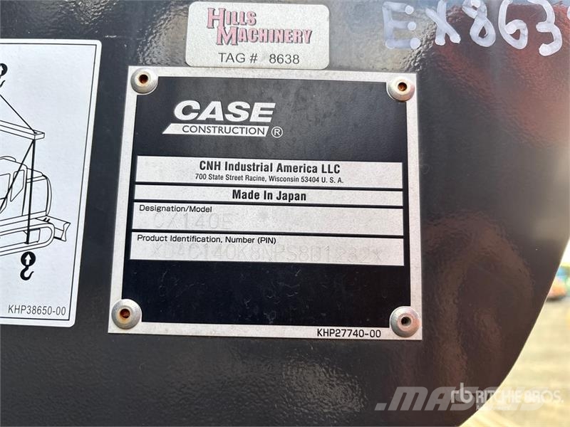 CASE CX140E Tracked Excavator Gravemaskiner på larvebånd