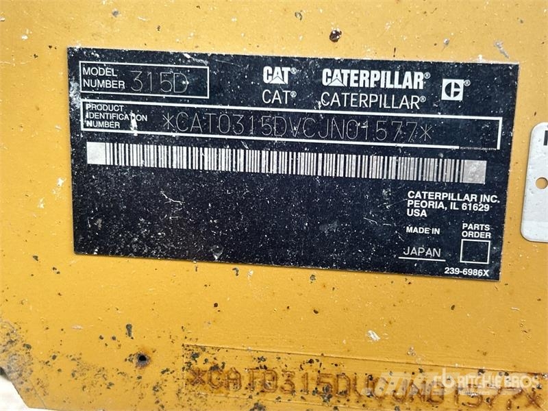 CAT 315D L Tracked Excavator Kāpurķēžu ekskavatori