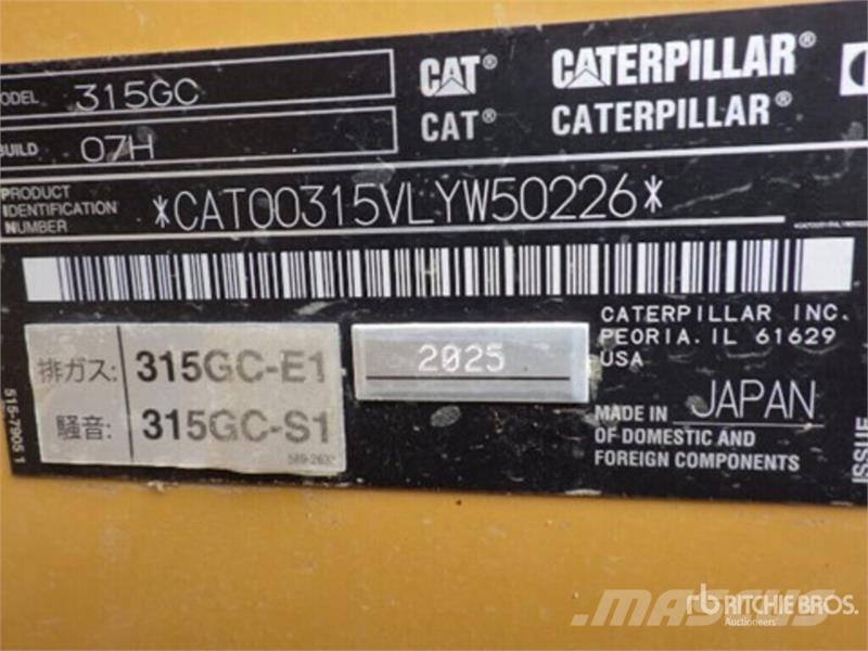 CAT 315GC Tracked Excavator Pelle sur chenilles