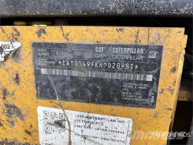 CAT 349F L Tracked Excavator Roomikekskavaatorid