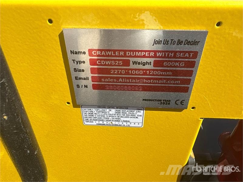 CD25,CDW25 Mini Crawler Dumper (Unused) Dúmpers de obra