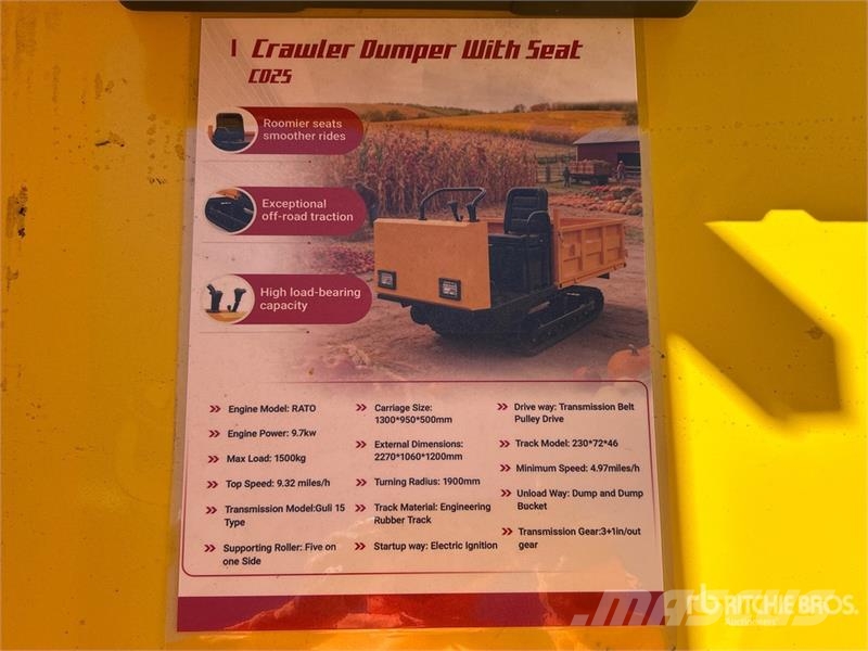  CDW25 1.653 ton Mini Crawler Dumper (Unused) Site dumpers