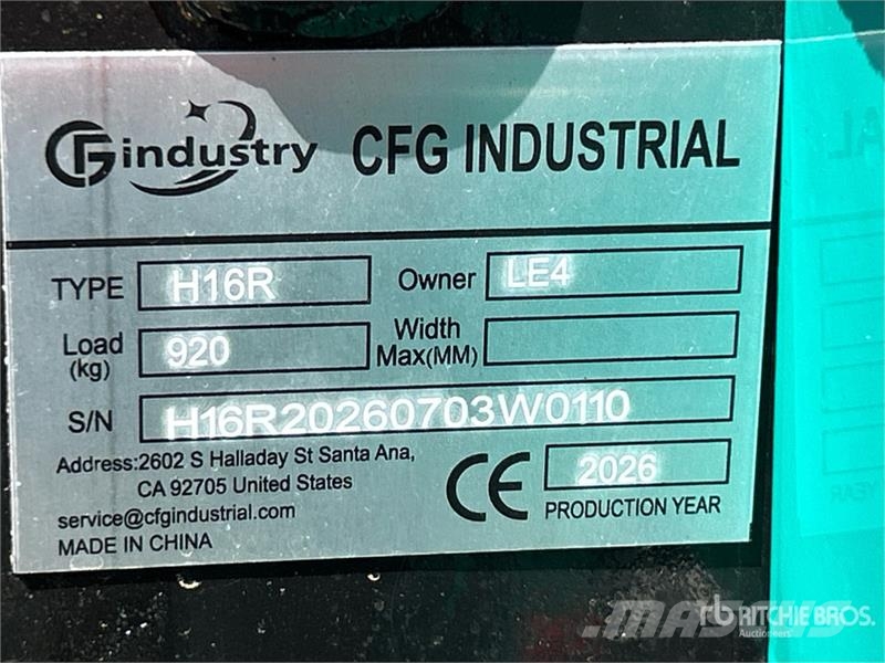 CFG H16R Mini Excavator (Unused) Mini kotrók < 7t