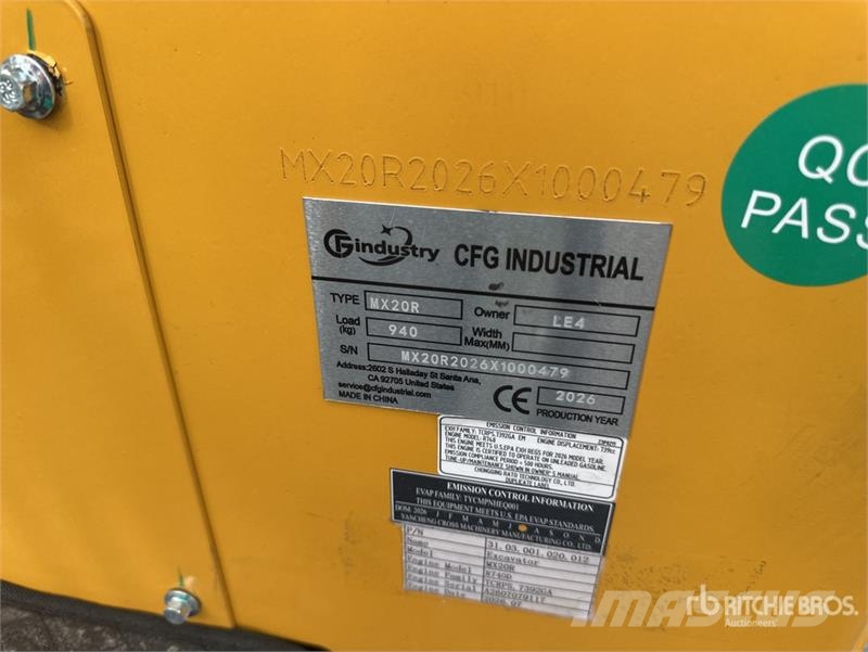 CFG MX20R Mini Excavator (Unused) حفارات صغيرة أقل من 7 طن (حفارات صغيرة)