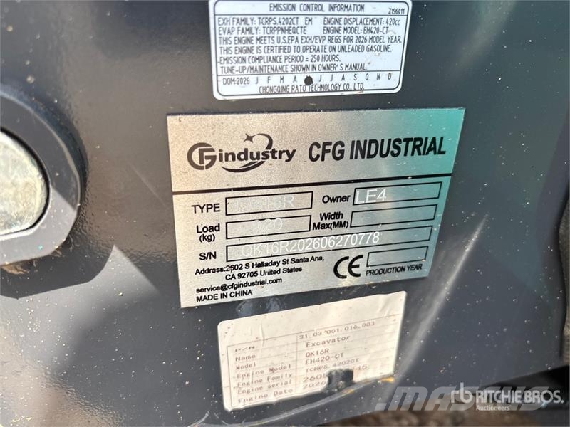 CFG QK16R Mini Excavator (Unused) Mini kotrók < 7t