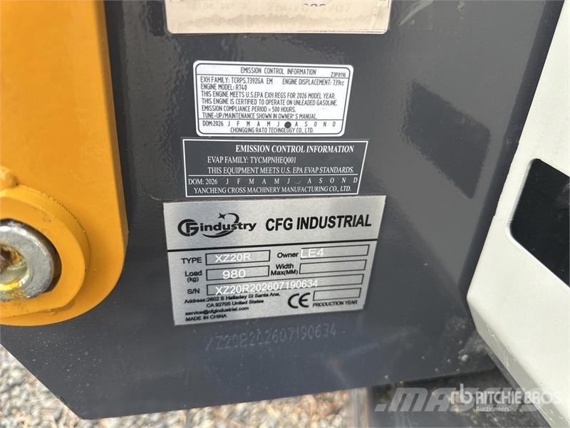 CFG XZ20R Mini Excavator (Unused) حفارات صغيرة أقل من 7 طن (حفارات صغيرة)