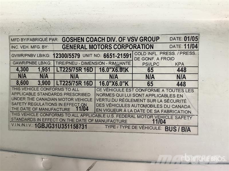 Chevrolet Express 3500 4x2 14-Seat Transit Bus (Inoperable) حافلة صغيرة