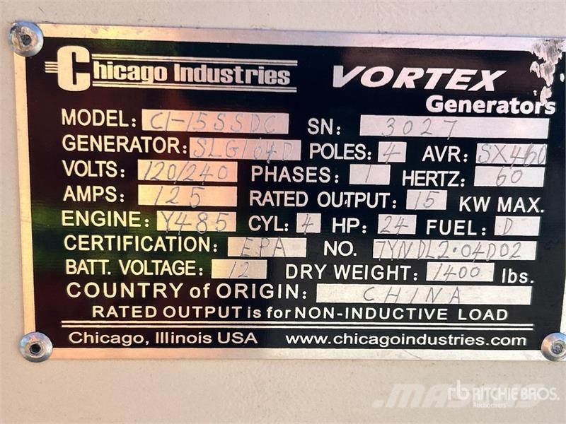 Chicago CI-15SSDC 15 kW Generator Set Diesel Generatoren