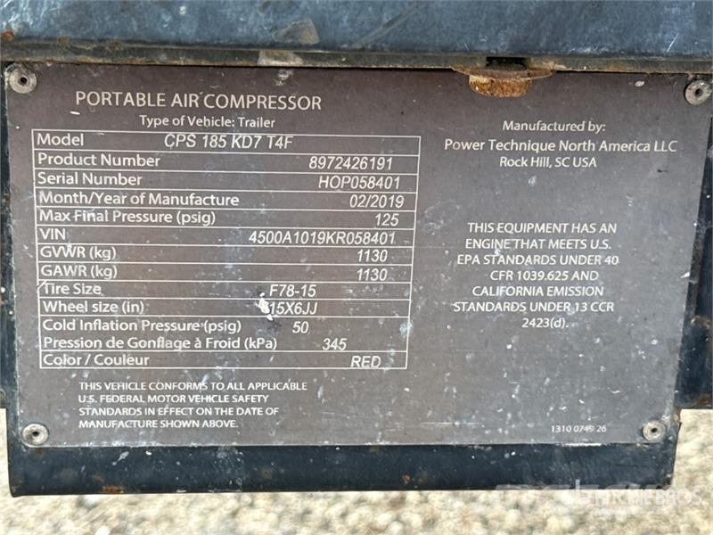 Chicago Pneumatic CP185 185 cfm Air Compressor Kompresory