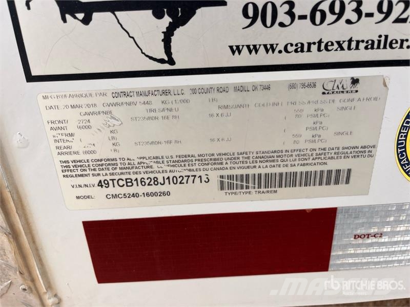  Conctract Manufacture 16 ft T/A Enclosed Trailer Furgons
