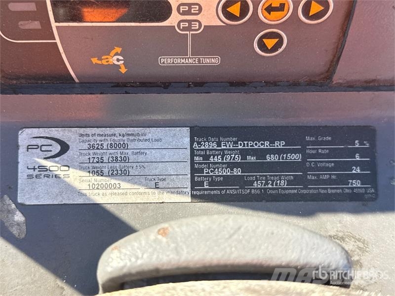 Crown PC4500-80 8000 lb Pallet Jack 手动码垛机