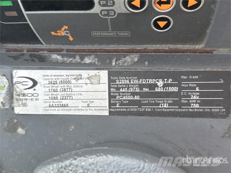 Crown PC4500-80 8000 lb Electric Pallet Jack Transpaletas Manuales
