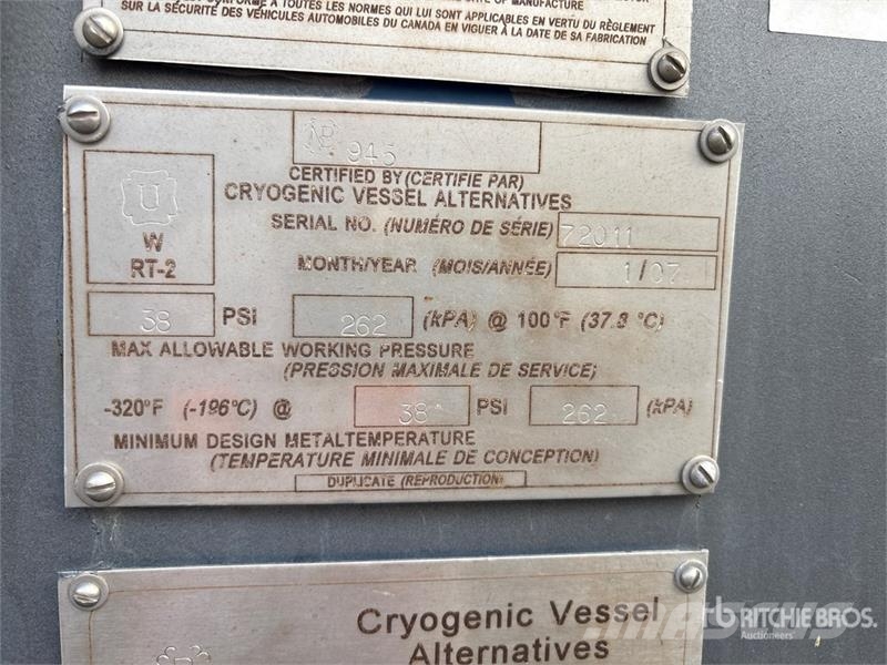 Cryogenic Vessel Alternatives Princess 7075 gal T/ Equipamentos de processamento