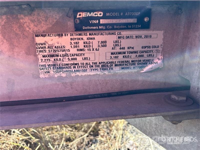Demco AT7000P T/A 1 Car Open Car Carrier Trailer Напівпричепи колесного транспортного засобу