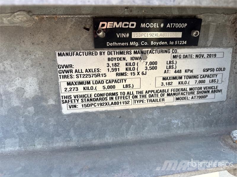 Demco AT7000P T/A 1 Car Open Car Carrier Trailer Autotreileri