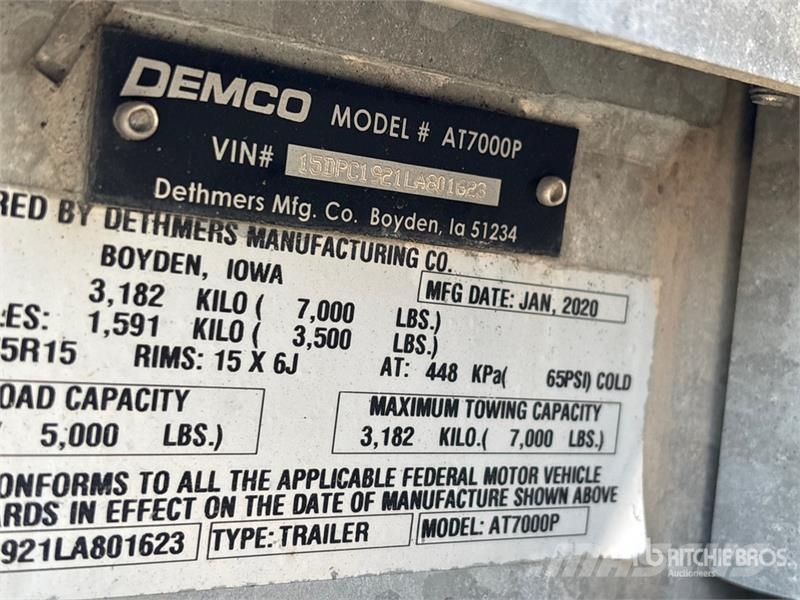 Demco AT7000P T/A 1 Car Open Car Carrier Trailer Polprikolice za prevoz vozil