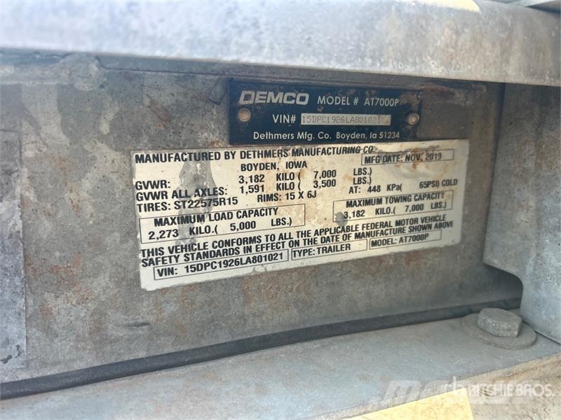 Demco AT7000P T/A Open Car Carrier Trailer Biltransporter Semi