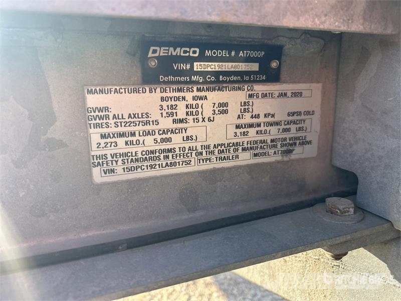 Demco AT7000P T/A Open Car Carrier Trailer 차량 운반용 세미 트레일러