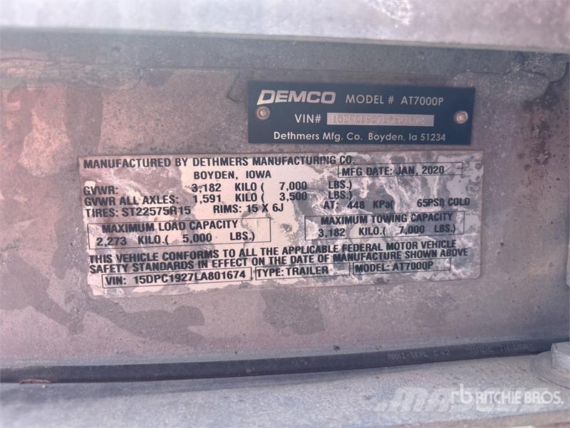 Demco T/A 1 Car Open Car Carrier Trailer 차량 운반용 세미 트레일러