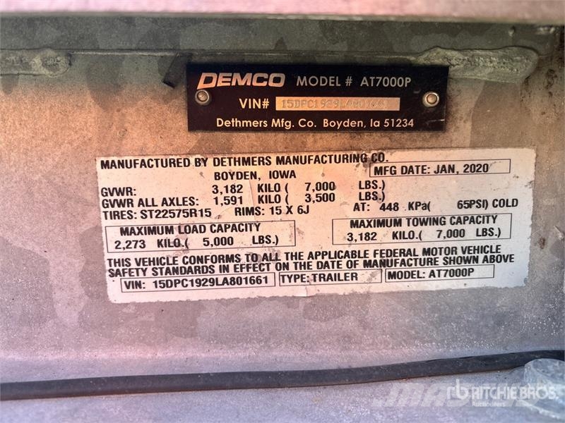 Demco T/A 1 Car Open Car Carrier Trailer Autotreileri