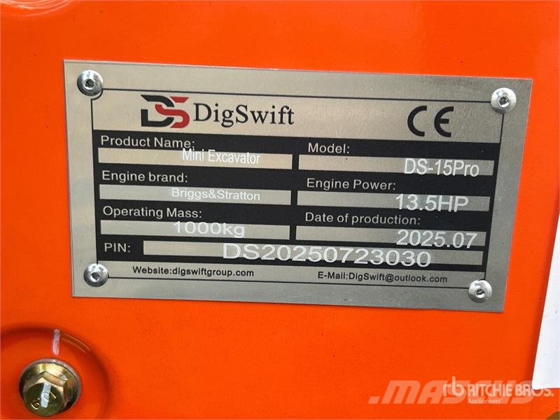 Dig Swift DS-15 Mini Excavator (Unused) Mini bagri <7t