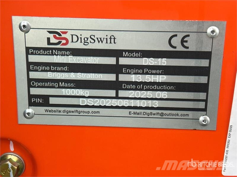  Dig Swift DS-15 Mini Excavator (Unused) Minigravemaskiner