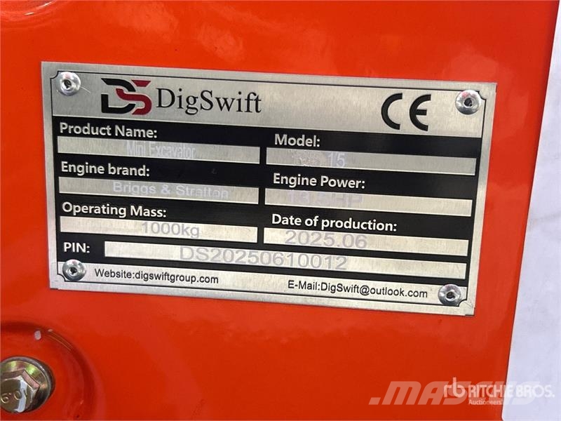 Dig Swift DS-15 Mini Excavator (Unused) Minigravemaskiner