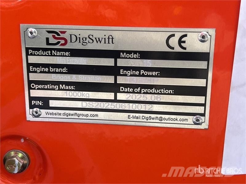 Dig Swift DS-15 Mini Excavator (Unused) Minigravemaskiner