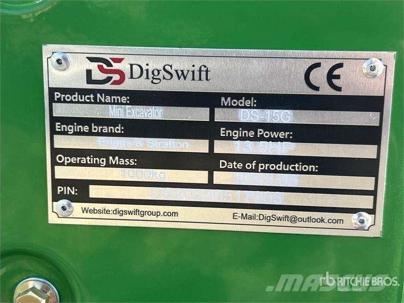 Dig Swift DS-15G Mini Excavator (Unused) Minigravemaskiner