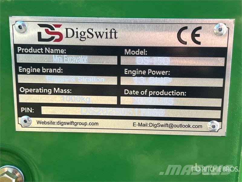 Dig Swift DS-15G Mini Excavator (Unused) Minigravemaskiner