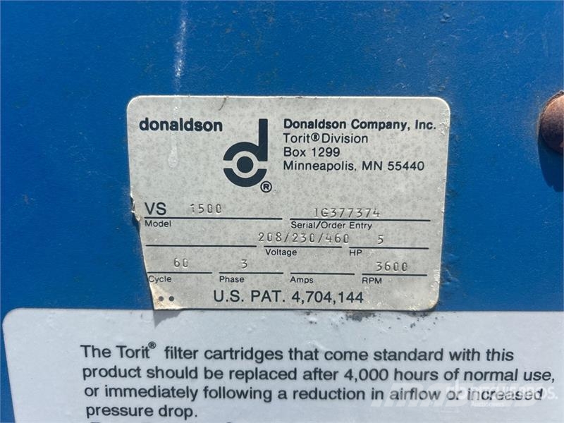 Donaldson Torit VS 1500 Vibra-Shake Dust Collector Muu