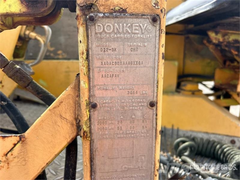 Donkey D12-3K 3000 lb 3x3 Truck Mounted Forklift Truck mounted forklifts