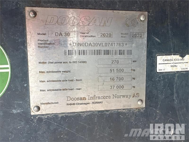 Doosan DA30-5 Articulated Dump Truck Dumpperit