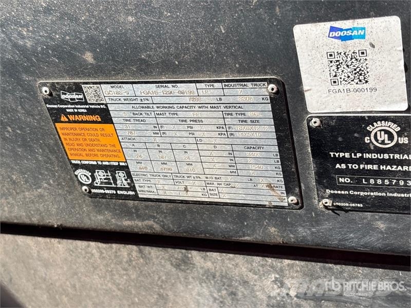 Doosan GC18S-9 3400 lb Cushion Tire Forklift Інше