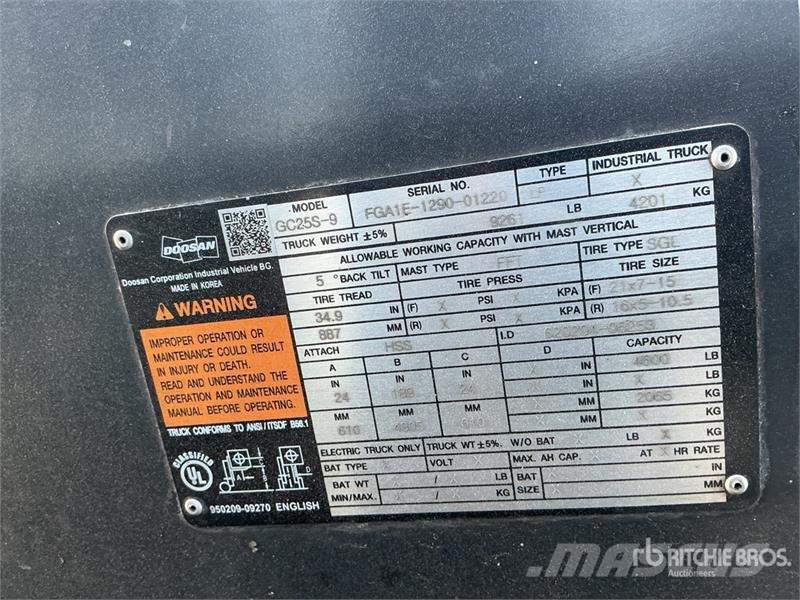 Doosan GC25S-9 Forklift Gaffeltrucker - Annet