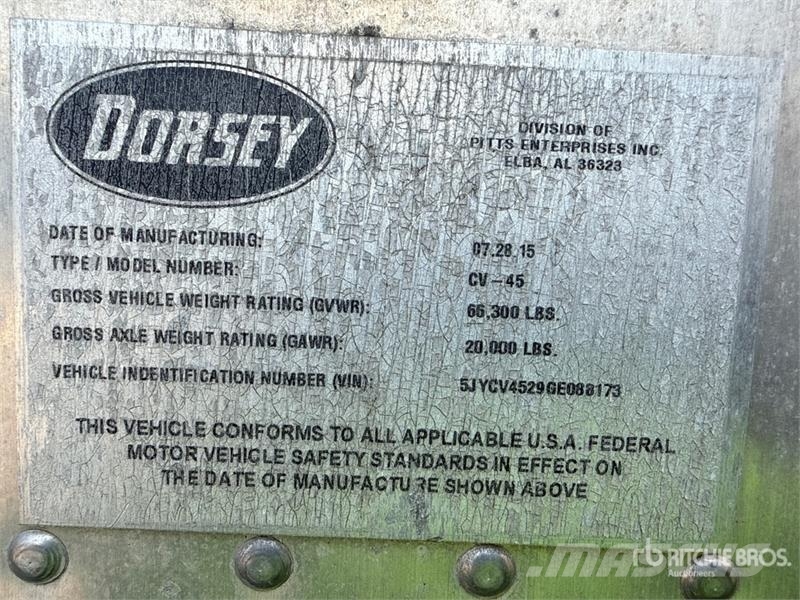 Doresy CV45 45 ft x 96 in T/A Open-Top Chip Traile Rimorchi per segatura e cippato