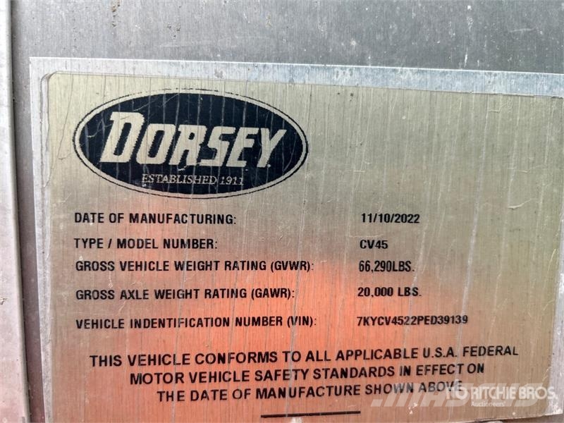 Dorsey CV45 45 ft T/A Chip Trailer Rimorchi per segatura e cippato