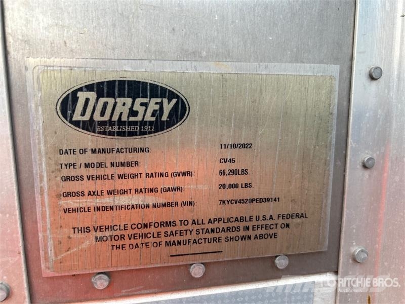 Dorsey CV45 45 ft T/A Chip Trailer Reboques para aparas de madeira