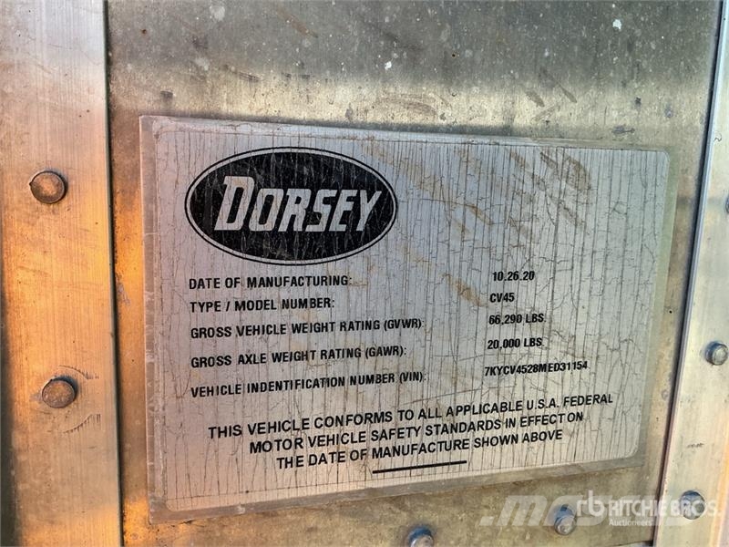 Dorsey CV45 45 ft x 96 in T/A Open-Top 45 ft T/A Chip Tra Rimorchi per segatura e cippato