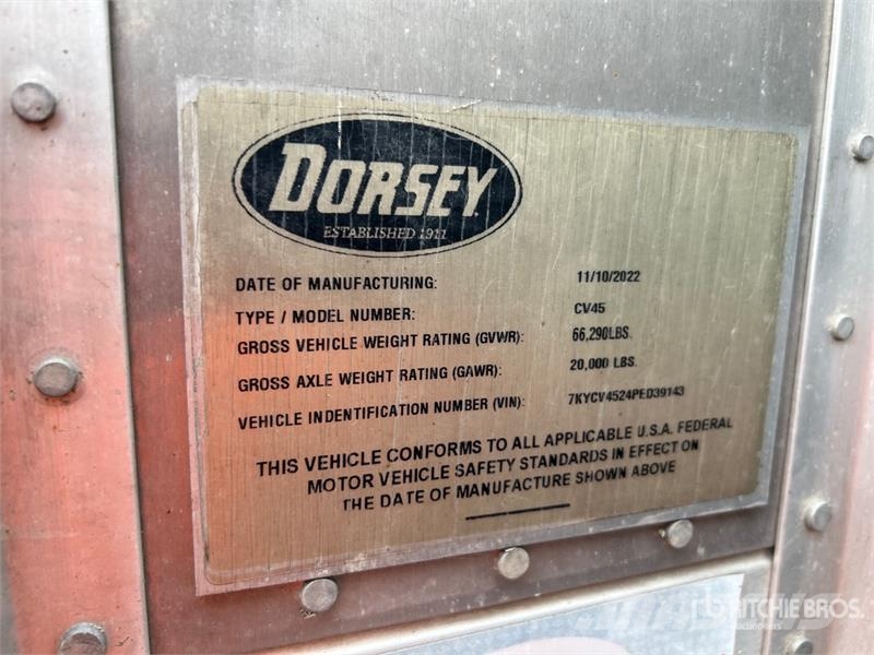 Dorsey CV45 45 ft x 96 in T/A Open-Top 45 ft T/A Chip Tra Przyczepy do transportu zrębki