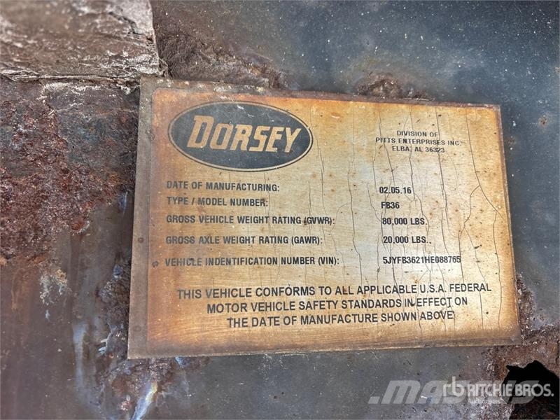 Dorsey FB36 36 ft T/A Flatbed Trailer مقطوروات مسطحة/مفصلية الجوانب