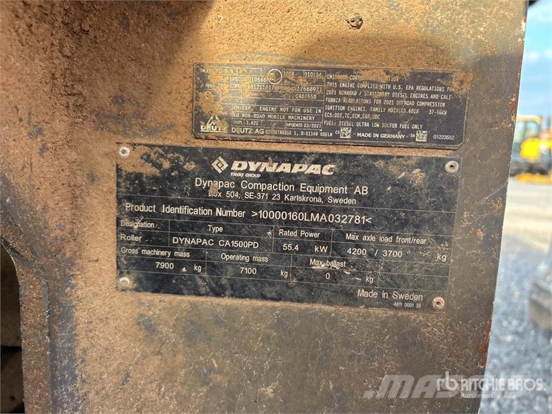 Dynapac CA1500PD Padfoot Drum Compactor Single drum rollers