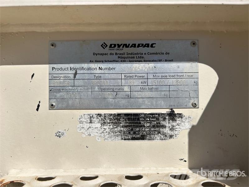 Dynapac CP2700 9 Wheel Pneumatic Roller مداحل ذات إطارات هوائية