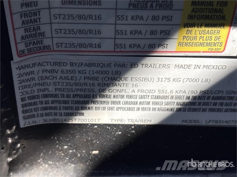 ED Trailers 17 ft T/A Dump Utility Trailer Reboques basculantes