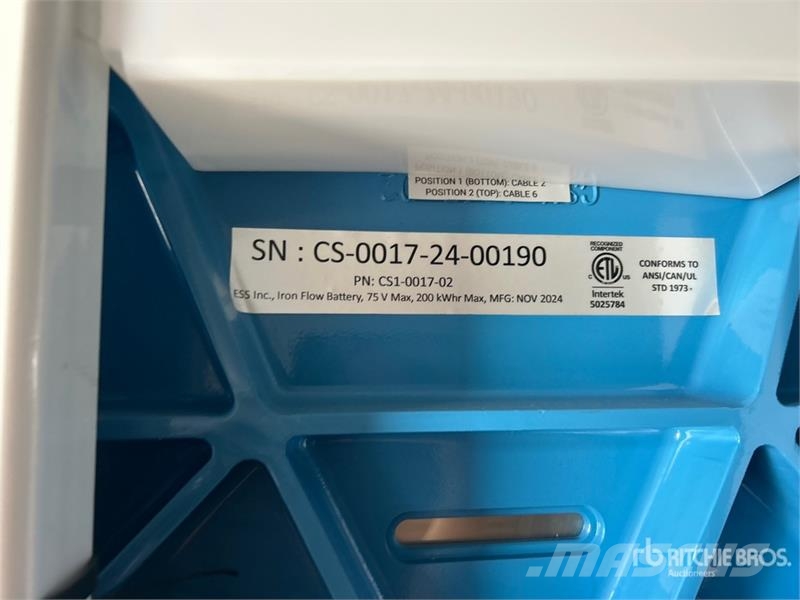 ESS Inc. SS1-0030-01 145 kW Containerized Battery Outros Florestal