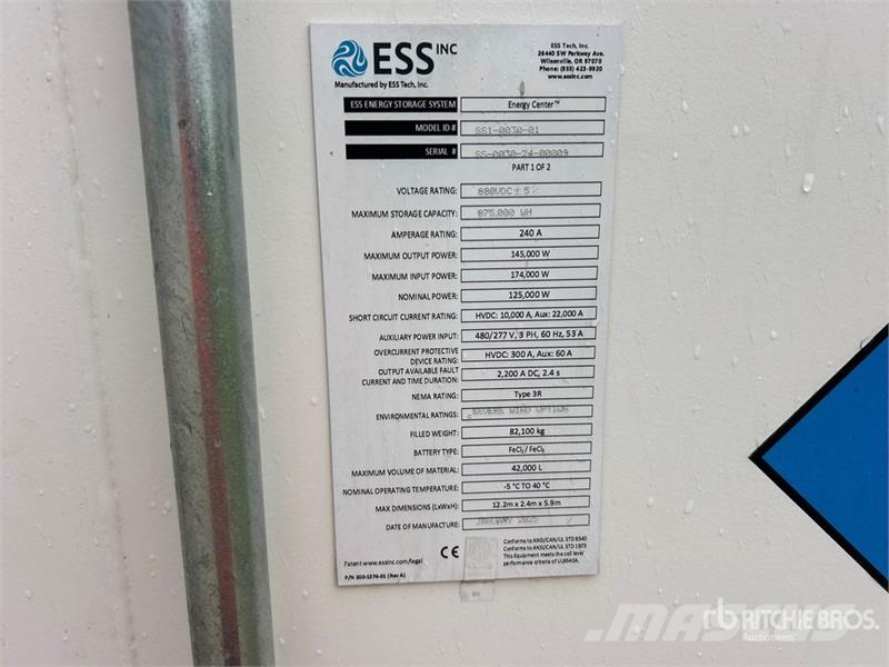  ESS Inc. SS1-0030-01 145 kW Containerized Battery  Outros Florestal